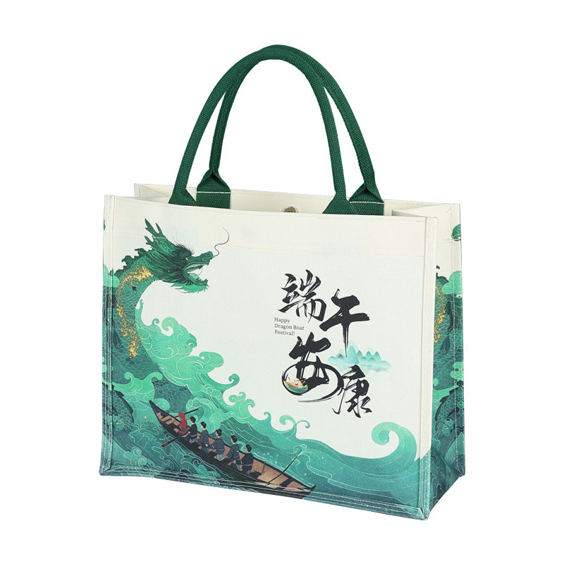 端午节中国风帆布袋手提环保购物袋托特包大容量可定制logo