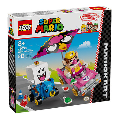 LEGO乐高72038马力欧卡丁车瓦力欧和害羞幽灵王男孩拼搭积木玩具