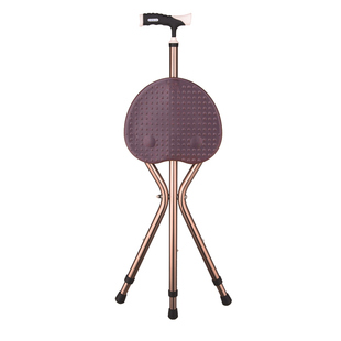 麦德朗老人铝合金拐杖椅子拐棍手杖三脚椅凳多功能防滑折叠带凳