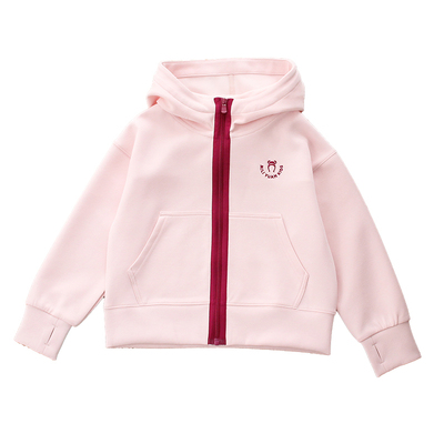 女童百搭时尚撞色拉链连帽外套春