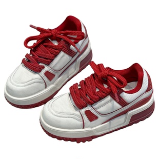 ENZ伊宁子2026春季新款新年红运当头小胖丁面包鞋休闲厚底板鞋女