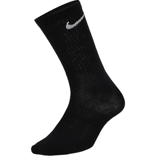 耐克袜子官方正品黑袜白袜运动风健身男士速干长袜三双装NIKE袜子