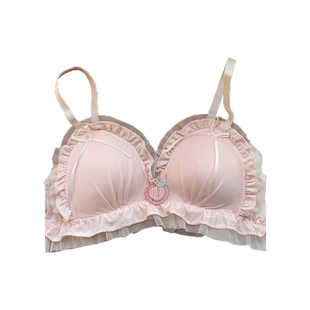 日系甜美可爱内衣少女法式纯欲甜美网纱薄款无钢圈三角杯文胸套装