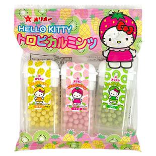 日本进口三丽鸥HelloKitty版菠萝草莓奇异果水果味糖果儿童零食