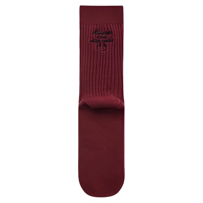 袜say新款字母笑脸刺绣中筒袜