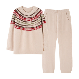 古今睡衣女半边绒美拉德2025新款秋冬季大码家居服套装女士可外穿