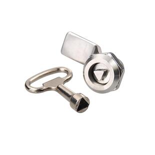 MS705不锈钢三角锁一字304锁电柜门锁电表配电箱转舌锁垃圾箱锁芯