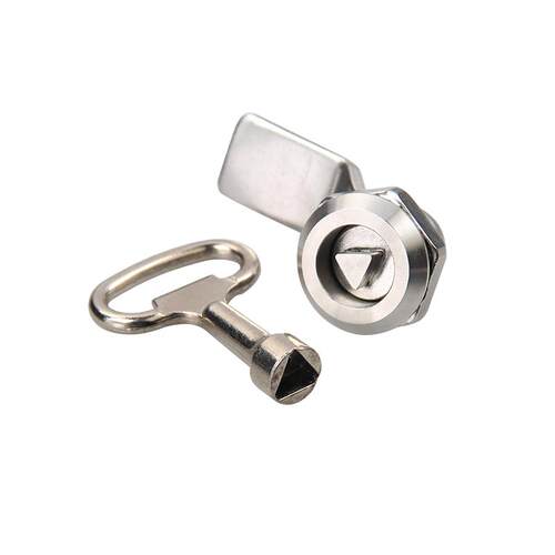 MS705不锈钢三角锁一字304锁电柜门锁电表配电箱转舌锁垃圾箱锁芯