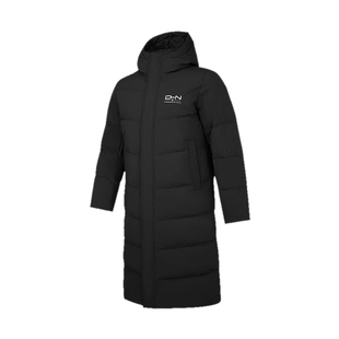 乔丹长款连帽羽绒服男士冬季新款保暖防泼水抗静电五防运动外套