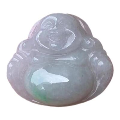 缅甸玉佛翡翠吊坠绿飘花绿色佛公