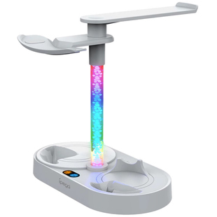 适用于PSVR2手柄充电底座炫彩RGB带显示灯控制器PSVR2双手柄充电桌面收纳支架PSVR2座充可收纳VR眼镜支架