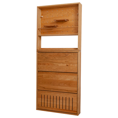 实木超薄鞋柜日式中古翻斗鞋柜