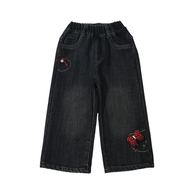 超好看女童加绒裤子秋冬季牛仔裤