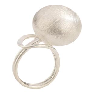 KHEMIA 纯银Moonlit戒指 原创小众设计师手工拉丝肌理简约气质