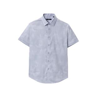 HLA/海澜之家冰丝爸爸衬衫中年父亲尖领休闲25夏季新短袖衬衣男款