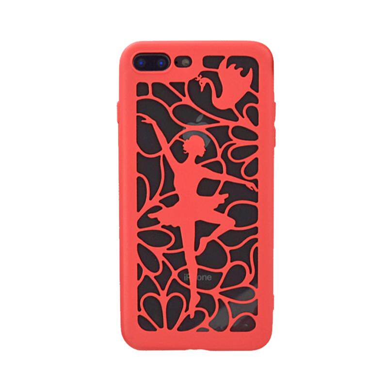 适用iphone8plus散热手机壳i8镂空芭蕾舞6s超薄软壳7plus男女潮款6splus夏季透气保护壳i7孔洞xsmax简约创意x