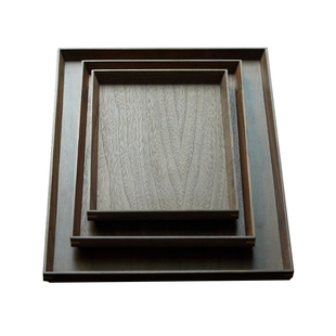 梵悦 日式黑胡桃木托盘 新中式干泡茶盘简约餐盘长方形餐盘点心盘