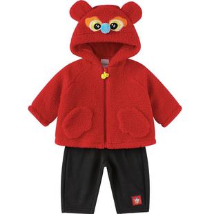 巴拉巴拉童装儿童套装宝宝拜年服两件套男童女童2026新款冬装红色
