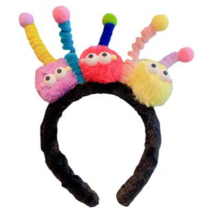 儿童搞怪丑娃娃毛绒发箍女童洗脸发卡网红头箍女宝宝可爱头饰发饰