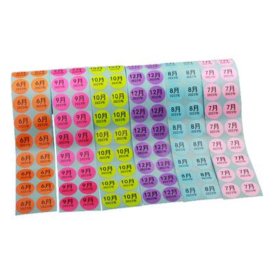 圆形彩色月份贴纸1-12月数字标签