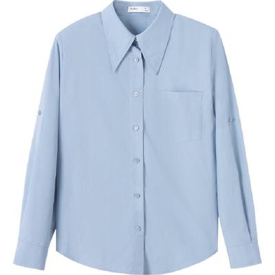 RUISHI芮时尖领可拆卸垫肩衬衫