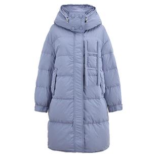奥莱专柜品牌撤柜 HZ冬装2025新款 时尚潮流长款连帽羽绒服女