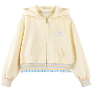 【秋日调色盘】女童针织运动卫衣儿童亲肤透气棉连帽外套宽松卫裤