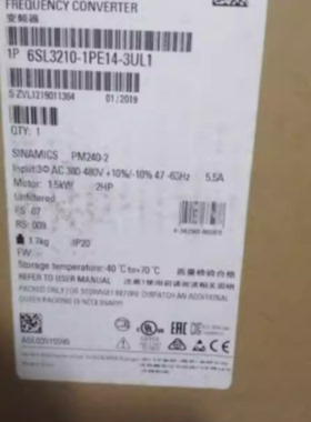 议价6SL3210-1PE14-3UL1西门子G120变频器1.5KW现货6SL32101PE143