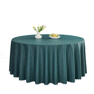 酒店桌布布艺防水防油免洗轻奢高级感酒楼餐厅大圆形饭店餐桌台布