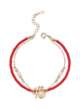 一生一石和田玉红绳手链转运上岸