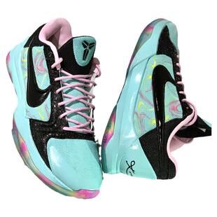 STY定制Nike Kobe5 ZK5 科比5小丑紫金李小龙 德罗赞PE低帮篮球鞋