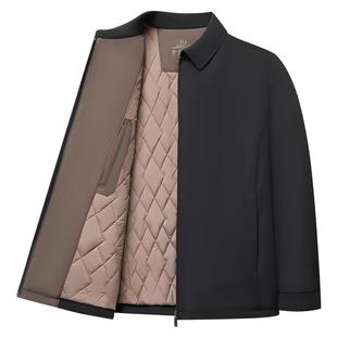 [30%蚕丝填充]梦特娇男士翻领棉衣冬装商务夹克棉服外套加厚保暖C