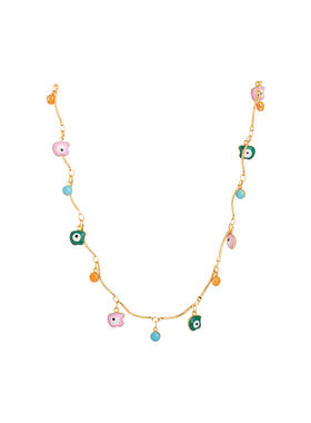房琪同款童趣彩色吊坠金属项链