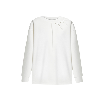 二十二号穿搭小众压褶设计款秋冬长袖t恤男高级感圆领内搭打底衫