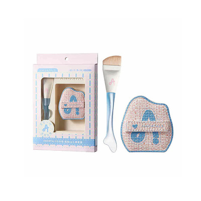 尔木萄一字型粉底刷扁头鱼尾超薄平头化妆师粉底液刷子专业不吃粉