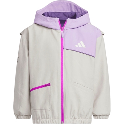 滔搏adidas阿迪达斯儿童梭织休闲连帽夹克外套KC5329