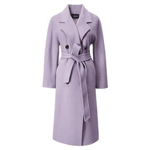 颜域100纯羊毛紫色毛呢外套女装2025新款冬装高级感双面呢大衣女