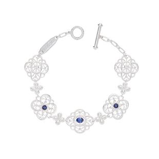 复古线《蕾丝图鉴:蓝丝绒》复古设计感宫廷气质重工纯银手链女