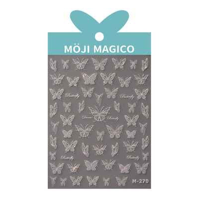 茉季中国美甲贴纸透明玻璃碎