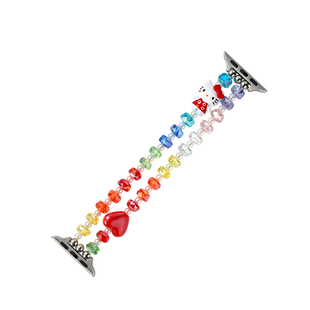 iserisewatch适用苹果手表表带iWatchs11彩虹KT猫串珠applewatch9夏天s10女款s8多巴胺串珠SE创意s6/7小众