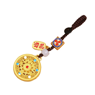 杭州灵隐官方马年沙金平安葫芦汽车钥匙挂饰男女手机链福禄新年礼