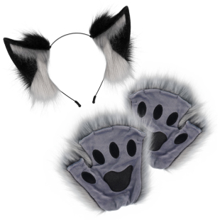 现货万圣节仿真兽爪手套cos可爱猫爪狼耳朵发箍明星同款直播道具
