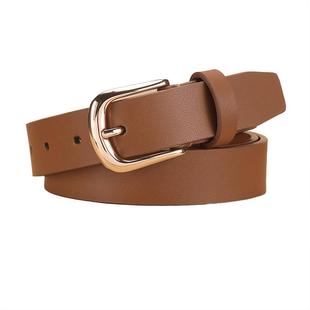 袋鼠女士真皮皮带简约百搭韩版2026新款女款配牛仔裤腰带女式裤带