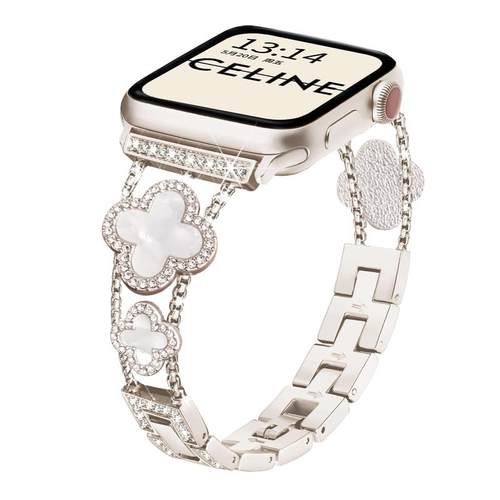 适用iwatchs8手表带新款iwatchse苹果s10智能11手表链s76手表带小众金属applewatchs9女款高级感夏天质感女士