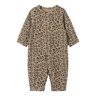 考拉蒂尔 豹纹连体衣婴儿冬装宝宝衣服婴幼儿秋冬打底衫哈衣爬服
