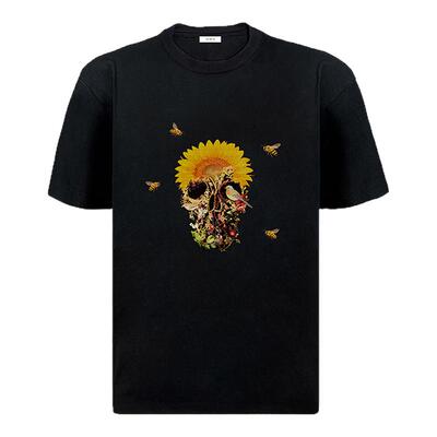 原创春骨印花短袖棉T恤男