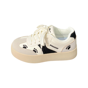 回力猫爪印厚底板鞋女2026新款春季韩版百搭小白鞋增高休闲鞋女款