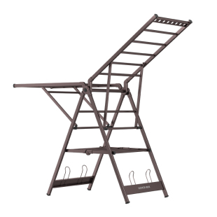 好太太落地式晾衣架家用室内折叠铝合金晒衣架阳台平铺凉被子衣架