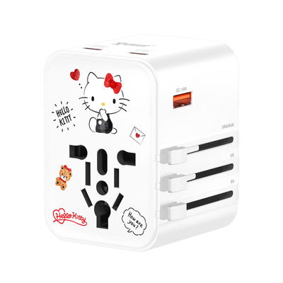 香港xpower正版旅行转换插头凯蒂猫快充电器全球通用25W转换插座