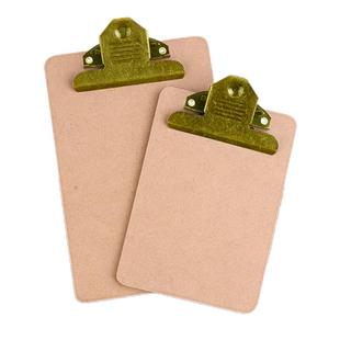 春田优品纤维木板蝶夹A4特厚板夹A5写字垫板文件夹板小号黑色便签夹子复古菜单夹板随身带可挂墙抄写板硬板